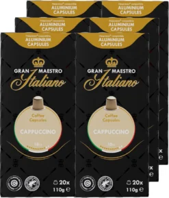 Gran Maestro Italiano - Cappuccino - Koffiecups - Nespresso Compatibel Capsules - Intense Smaak - 6 X 20 Cups