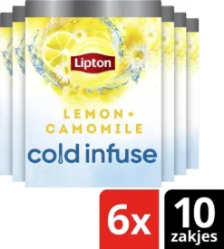 Lipton Cold Infuse Lemon & Camomile, Smaak Voor Koud Water Zonder Suiker En Calorieën - 6 X 10 Zakjes - NL-BIO-01 -Drank Winkel 1077x1200 3