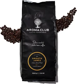 Aroma Club - Koffiebonen 1KG - No. 2 Smooth James - Koffie Intensiteit 3/5 - Espresso & Lungo