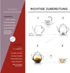 Creano Theebloemen Geschenkset Kadoverpakking Theebloemen En Glazen Theekan - Witte Theebloemen En Zwarte Theebloemen (6 Stuks) -Drank Winkel 1155x1200 2