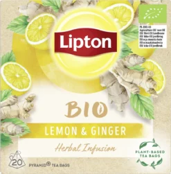 Lipton Ginger & Lemon Kruidenthee, Met De Vurige Smaak Van Gember En Frisheid Van Citroen - 4 X 20 Zakjes - PL-EKO-03 11 Lipton Ginger & Lemon Kruidenthee, Met De Vurige Smaak Van Gember En Frisheid Van Citroen - 4 X 20 Zakjes - PL-EKO-03 -Drank Winkel 1180x1200