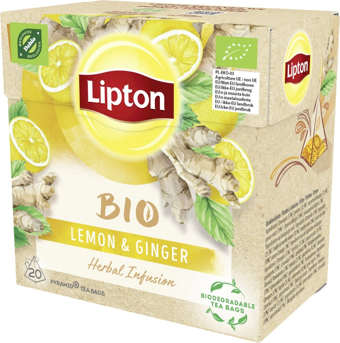 Lipton Ginger & Lemon Kruidenthee, Met De Vurige Smaak Van Gember En Frisheid Van Citroen - 4 X 20 Zakjes - PL-EKO-03 2 Lipton Ginger & Lemon Kruidenthee, Met De Vurige Smaak Van Gember En Frisheid Van Citroen - 4 X 20 Zakjes - PL-EKO-03 - Afbeelding 2