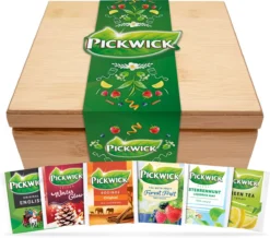 Pickwick Bamboe Houten Theedoos - Geschenkset - 60 Theezakjes