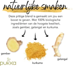 Pukka Three Ginger Thee, Met Kurkuma, Gember En Galangawortel - 4 X 20 Zakjes - GB-BIO-05 11 Pukka Three Ginger Thee, Met Kurkuma, Gember En Galangawortel - 4 X 20 Zakjes - GB-BIO-05 -Drank Winkel 1200x1077 1