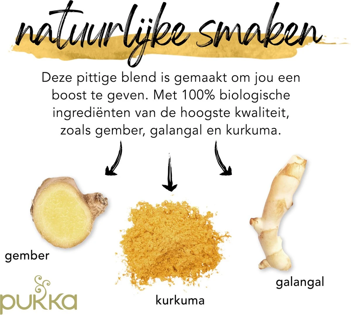 Pukka Three Ginger Thee, Met Kurkuma, Gember En Galangawortel - 4 X 20 Zakjes - GB-BIO-05 6 Pukka Three Ginger Thee, Met Kurkuma, Gember En Galangawortel - 4 X 20 Zakjes - GB-BIO-05 - Afbeelding 6