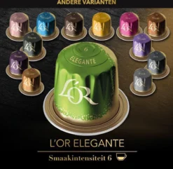 L'OR Lungo Elegante Koffiecups - Intensiteit 6/12 - 10 X 20 Capsules -Drank Winkel 1200x1173 1