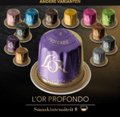 L'OR Lungo Profondo Koffiecups - Intensiteit 8/12 - 4 X 40 Capsules -Drank Winkel 1200x1173