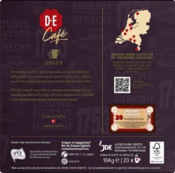 Douwe Egberts D.E Café Lungo Koffiecups - Intesiteit 8/12 - 10 X 20 Capsules -Drank Winkel 1200x1186 2