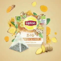 Lipton Turmeric & Ginger Kruidenthee, Met De Vurige, Verwarmende Smaak Van Gember En Kurkuma - 4 X 20 Zakjes - PL-EKO-03 -Drank Winkel 1200x1200 338