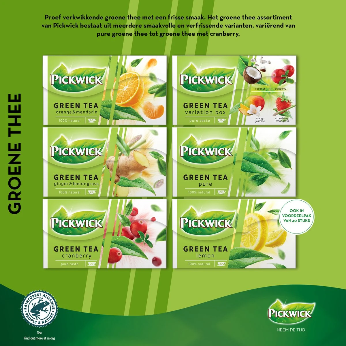 Pickwick Cranberry Groene Thee - 12 X 20 Zakjes 6 Pickwick Cranberry Groene Thee - 12 X 20 Zakjes - Afbeelding 6