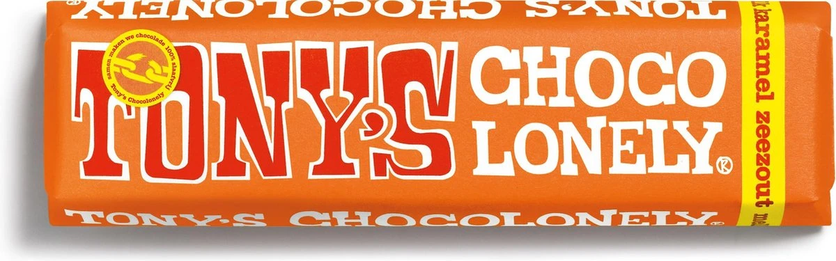 Tony's Chocolonely Chocolade Reep Melk Karamel Zeezout - 35 X 47 Gram 2 Tony's Chocolonely Chocolade Reep Melk Karamel Zeezout - 35 X 47 Gram - Afbeelding 2