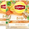Lipton Turmeric & Ginger Kruidenthee, Met De Vurige, Verwarmende Smaak Van Gember En Kurkuma - 4 X 20 Zakjes - PL-EKO-03