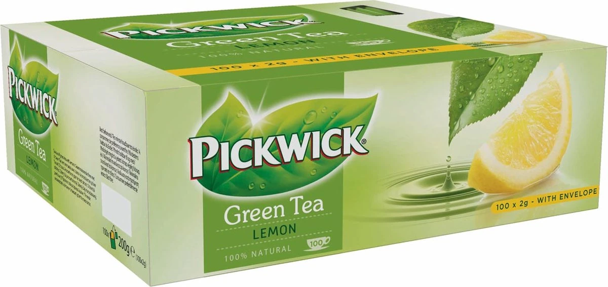 Pickwick Drank: Theezakje 2 Gr Groene Thee Lemon Pk 100 2 Pickwick Drank: Theezakje 2 Gr Groene Thee Lemon Pk 100 - Afbeelding 2