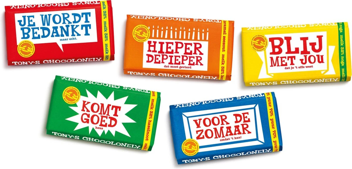 Tony's Chocolonely Chocolade Reep Melk Karamel Zeezout - Zeg 't Met Een Reep "Hieperdepieper" - 180 Gram 6 Tony's Chocolonely Chocolade Reep Melk Karamel Zeezout - Zeg 't Met Een Reep "Hieperdepieper" - 180 Gram - Afbeelding 6