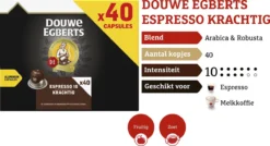 Douwe Egberts Espresso Krachtig (10) - 5 X 40 Koffiecups -Drank Winkel 1200x653