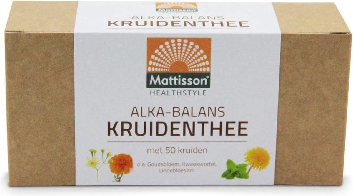 Mattisson - AlkaBalans Zuur Base Kruidenthee - 25 Theezakjes 1 Mattisson - AlkaBalans Zuur Base Kruidenthee - 25 Theezakjes