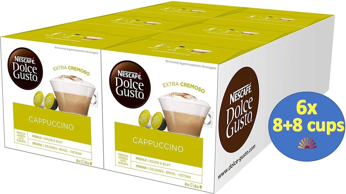 Nescafé Dolce Gusto Cappuccino - 6 X 16 Capsules 1 Nescafé Dolce Gusto Cappuccino - 6 X 16 Capsules