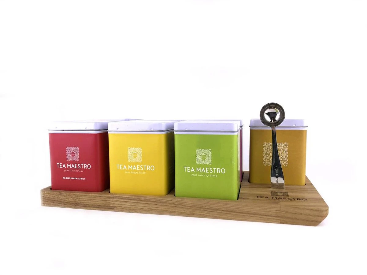 Dutch Tea Maestro - DUTCH TEA MAESTRO - Thee Cadeau - Thee Geschenk - Thee Pakket - Theeplank 7 Blikjes Losse Thee Cadeau 2 Dutch Tea Maestro - DUTCH TEA MAESTRO - Thee Cadeau - Thee Geschenk - Thee Pakket - Theeplank 7 Blikjes Losse Thee Cadeau - Afbeelding 2