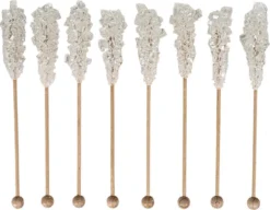 Luxe Kandijsticks - 10 Stuks - Thee - Koffie – Drank – Feest - Kandij - Sticks - Koffiesuiker - Kandij Sticks - Tafelversiering - Cadeau – Gift – Suikersticks – Cocktail - Wit - Kandijsuiker - Feestdagen - Hightea