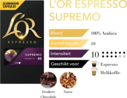 L'OR Espresso Supremo Koffiecups - Intensiteit 10/12 - 10 X 10 Capsules 17 L'OR Espresso Supremo Koffiecups - Intensiteit 10/12 - 10 X 10 Capsules -Drank Winkel 1200x933