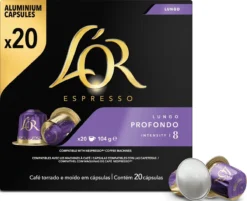 L'OR Lungo Profondo Koffiecups - Intensiteit 8/12 - 10 X 20 Capsules -Drank Winkel 1200x975 1