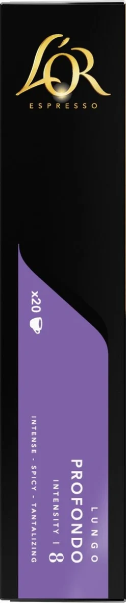 L'OR Lungo Profondo Koffiecups - Intensiteit 8/12 - 4 X 40 Capsules -Drank Winkel 251x1200