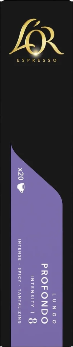 L'OR Lungo Profondo Koffiecups - Intensiteit 8/12 - 10 X 20 Capsules -Drank Winkel 253x1200 2