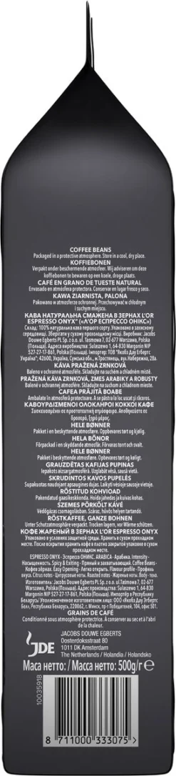 L'OR Espresso Onyx Koffiebonen (12) - 4 X 500 Gram -Drank Winkel 273x1200