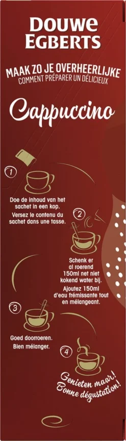 Douwe Egberts Verwenkoffie Cappuccino Oploskoffie - 5 X 10 Zakjes -Drank Winkel 343x1200 2