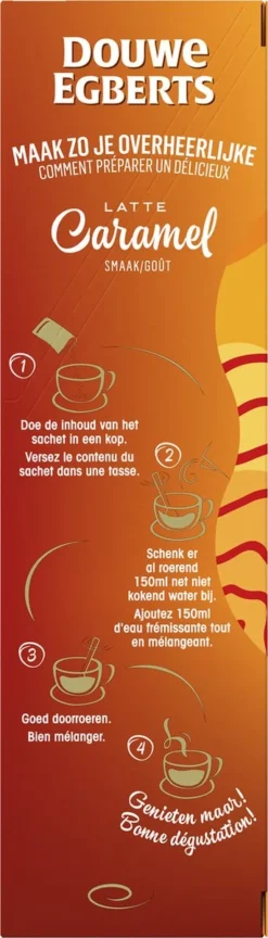 Douwe Egberts Verwenkoffie Latte Caramel Oploskoffie - 5 X 8 Zakjes -Drank Winkel 343x1200