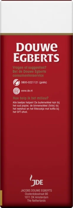 Douwe Egberts Aroma Rood Grove Maling Filterkoffie - 6 X 500 Gram -Drank Winkel 421x1200 1