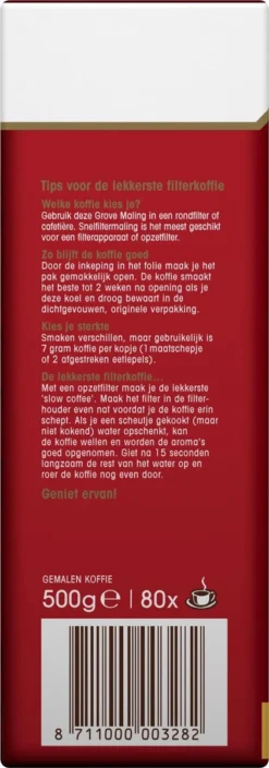 Douwe Egberts Aroma Rood Grove Maling Filterkoffie - 6 X 500 Gram -Drank Winkel 421x1200