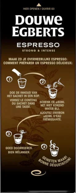 Douwe Egberts Espresso Sticks Oploskoffie - 6 X 25 Zakjes -Drank Winkel 471x1200