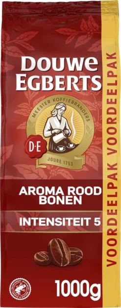 Douwe Egberts Aroma Rood Koffiebonen - 4 X 1000 Gram - Extra Grote Verpakking -Drank Winkel 472x1200