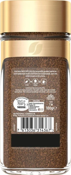 Nescafé Gold Decafé Oploskoffie - 6 Potten à 100 Gram -Drank Winkel 488x1200