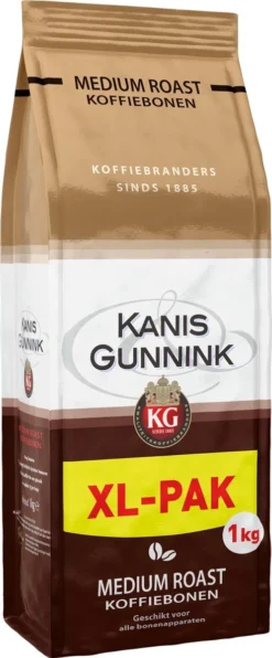 Kanis & Gunnink Medium Roast Koffiebonen - 4 X 1000 Gram - Voordeelverpakking 11 Kanis & Gunnink Medium Roast Koffiebonen - 4 X 1000 Gram - Voordeelverpakking -Drank Winkel 497x1200