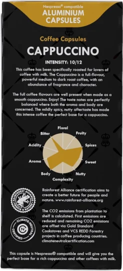 Gran Maestro Italiano - Cappuccino - Koffiecups - Nespresso Compatibel Capsules - Intense Smaak - 6 X 20 Cups -Drank Winkel 546x1200