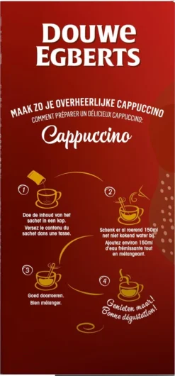 Douwe Egberts Verwenkoffie Cappuccino Oploskoffie - 5 X 10 Zakjes -Drank Winkel 559x1200 1