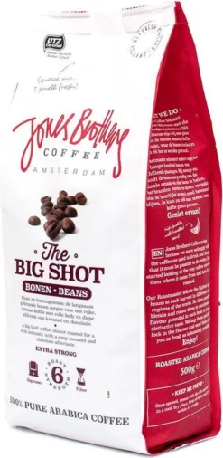 Jones Brothers Coffee The Big Shot Koffiebonen - 6 X 500 Gram -Drank Winkel 586x1200