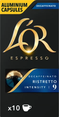 L'OR Espresso Ristretto Decaffeinato - Intensiteit 9/12 - 10 X 10 Capsules -Drank Winkel 607x1200 1
