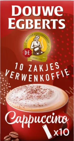 Douwe Egberts Verwenkoffie Cappuccino Oploskoffie - 5 X 10 Zakjes -Drank Winkel 630x1200 1