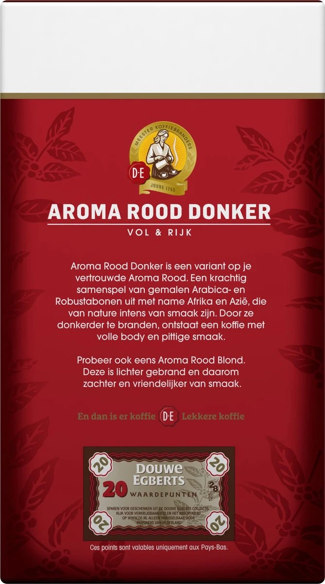 Douwe Egberts Aroma Rood Donker Filterkoffie - 6 X 500 Gram 2 Douwe Egberts Aroma Rood Donker Filterkoffie - 6 X 500 Gram - Afbeelding 2