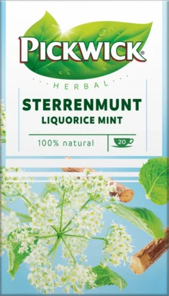 Pickwick Sterrenmunt Kruidenthee - 4 X 20 Zakjes -Drank Winkel 687x1200 1