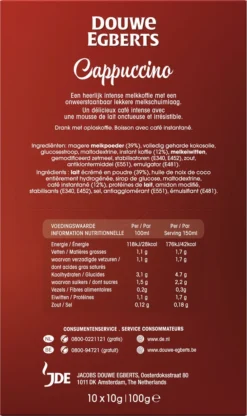 Douwe Egberts Verwenkoffie Cappuccino Oploskoffie - 5 X 10 Zakjes -Drank Winkel 713x1200 3