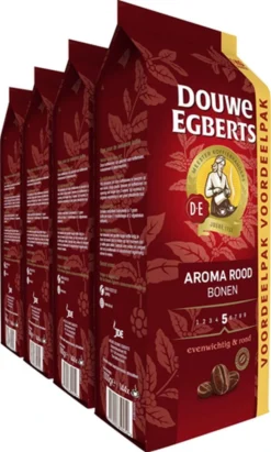 Nieuwe Producten 3 Douwe Egberts Aroma Rood Koffiebonen - 4 X 1000 Gram - Extra Grote Verpakking