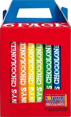 Tony's Chocolonely Rainbowpack Chocolade Cadeau Repen - Kerst En Sint Geschenk - 6 X 180 Gram