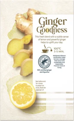 Pickwick Kruidenthee Ginger Goodness Lemon - 4 X 15 Theezakjes -Drank Winkel 739x1200 3
