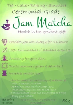 Biologische Matcha Poeder 50 Gram - CEREMONIAL GRADE - JamMatcha Groene Thee - Matcha Thee -Drank Winkel 835x1200 1