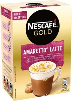 Nescafé Gold Amaretto Latte Oploskoffie - 6 Doosjes à 8 Zakjes 10 Nescafé Gold Amaretto Latte Oploskoffie - 6 Doosjes à 8 Zakjes -Drank Winkel 855x1200 4