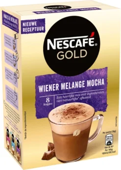 Nescafé Gold Wiener Melange Mocha Oploskoffie - 6 Doosjes à 8 Zakjes -Drank Winkel 856x1200 1